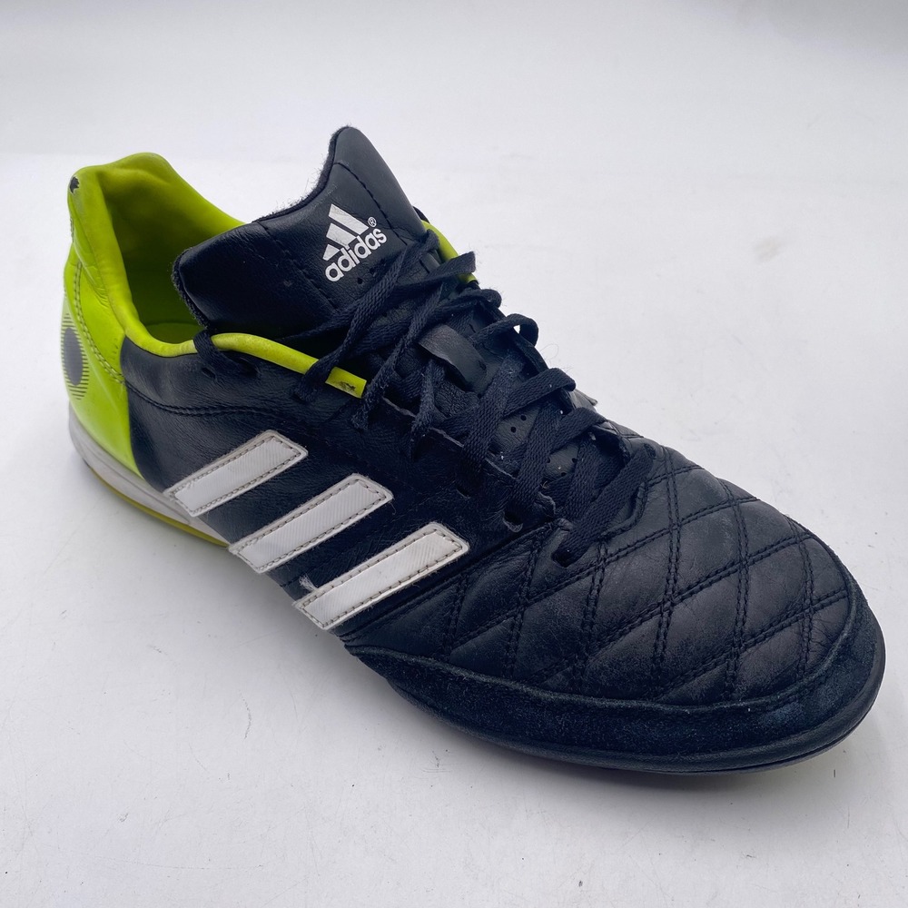 Adidas 11nova TF Soccer Cleats Mens 8 Black Lime F33098 Turf Training Shoes
